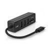 Nedis CCGB61250BK01 - USB hub| USB-A Zástrčka | 3x USB A Zásuvka | 5 Portů | USB 3.2 Gen 1 | Napájení z USB | 5 Gbps | CCGB61250BK01