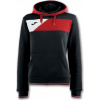 Joma Dámska mikina HOODIE SWEATSHIRT CREW II BLACK-RED WOMAN Veľkosť: XS