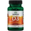 Swanson Vitamín D3 5000 IU kosti a imunita, 250 mäkkých kapsúl