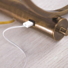 FEISS S USB portom textilná stolná lampa Lex mosadz - FE/LEX TL BB