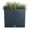 Kvetináč Prosperplast 58 cm x 18 x 50 cm priemer 18 cm plastový čierny (KVETINÁČEK VEĽKÝ KONZOLOVÝ BOX 60CM Štvorcový ANTRACITOVÝ FURU)