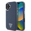Guess PU Grained Triangle Logo Zadný Kryt pre iPhone 16 Blue