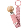 BIBS Paci Braid klip na cumlík - Dusty Pink / Baby Pink