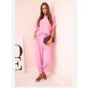 Kesi Włoski Komplet z viskózy blúzka + nohavice svetloružová