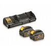 Sada nabíjačky a batérií 54/18V 2.0/6.0Ah DeWalt FLEXVOLT DCB132T2
