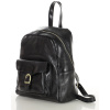 MARCO MAZZINI Čierny elegantný dámsky kožený batoh