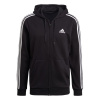 adidas Essentials French Terry 3-Stripes Full-Zip Hoodie Black / White XS