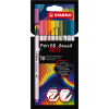 Fixy STABILO Pen 68 brush s flexibilným štetcovým hrotom, púzdro 10 farieb (4006381584111)