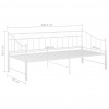 vidaXL Rám rozkladacej pohovky biely kovový 90x200 cm - Biela - 10419-152185