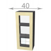 Casarredo Capri W4092G, kuchynská vysoká vitrína š.40, korpus grafit, dvierka dub Craft sivý