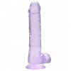 Realrock gélové dildo s prísavkou 19 cm fialové
