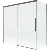 Mexen Rox, 2-krídlová posuvná vaňová zástena 160 + 70 x 150 cm, 8mm číre sklo, brúsený grafit profil, 8C9-160-070-66-00