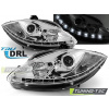 PREDNÉ SVETLÁ TRUE DRL CHROM pre SEAT LEON ALTEA 09-12