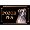 Boxer - Kovová tabuľka POZOR PES