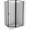 Mexen Mist L, päťuholníkový sprchový kút s krídlovými dverami, 90 x 80 cm, 8mm číre sklo, čierny profil, 8A8L-090-080-70-70-P
