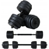Funfit 4v1 Nastaviteľná 40kg bitumenová činka 2x20kg - čierna Funfit