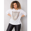 Biele dámske tričko s kamienkami RV-BZ-6375.09P-white S/M
