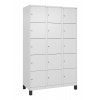 Skrinka C+P Cabo-Plus, 3 oddelenia po 5 políc, 1200 x 500 x 1950 mm, biela, na nožičkách