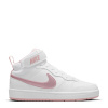 Nike Court Borough Mid 2 Big Kids' Shoes White/Pink 5.5 (38.5)