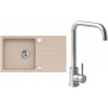 Set Alveus (dřez Galapagos 30 Beige 55 + baterie Angle Kartáčovaná ocel) SETA20098