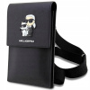 Púzdro Karl Lagerfeld Saffiano Metal Logo NFT Wallet Phone Bag čierne
