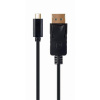Gembird kábel USB-C (M) na DisplayPort (M), 4K, 60Hz, 2m kábel, čierny A-CM-DPM-01