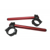 ACCOSSATO Aluminium-forged clip-ons ACCOSSATO CP003 with metal clamp composed of 2 half-rings 10 degrees inclination, red