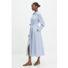 Ľanové šaty Answear.LAB A25.12.FLK modrá L