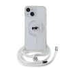 Karl Lagerfeld IML Crossbody Karl Head Magsafe Zadný kryt pre iPhone 15 Transparent
