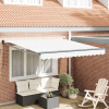 zahrada-XL Manuálna zasúvacia markíza Biela 350x250 cm, vidaXL Náhradný textil pre markízu s rámom 3.5x2.5 m Biela 3330367