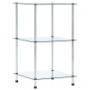 vidaXL Regál s 3 policami, priehľadný 40x40x67 cm, tvrdené sklo - Priehľadné - 97899-60107