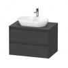 Duravit Ketho.2 Umývadlová skrinka s výrezom, 57x80x55 cm, 2 zásuvky, grafit mat K24895049490000