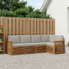 Rohová sofa sada s polštářem 4 pcs Přírodní a světle šedá 3384357