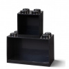 LEGO Brick závesné police, set 2 ks čierna