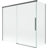 Mexen Rox, 2-krídlová posuvná vaňová zástena 170 + 70 x 150 cm, 8mm číre sklo, brúsený grafit profil, 8C9-170-070-66-00