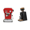 Ascaso Dream ONE, Love Red + Eureka Mignon Single Dose, Black & Oak