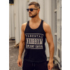 Čierne pánske tank top tričko boxerského strihu s potlačou Bolf 14855A