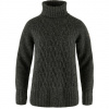 Fjällräven Övik Cable Knit Roller Neck W, Farba DARK GREY, Veľkosť XS