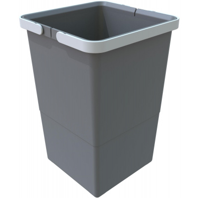 Odpadkový kôš Elletipi Plastový kôš s rukoväťami MEDIUM, 12 L, sivý, 34 x 22,5 x 22,5 cm (PTMSM34C97M)