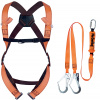 DELTA ELARA280V2 / Súprava na zachytenie pádu - postroj, tlmič pádu, skrutkovacia karabína - oranžová S/M/L