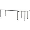 Obdĺžnikový stôl ,š x h 1800 x 800 mm, zaoblený prídavný prvok vpravo mauser