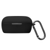 kwmobile silikonový obal na nabíjecí pouzdro sluchátek pro Bose QuietComfort Earbuds s ochranným držákem a karabinou, černá (kwmobile Cover for Bose QuietComfort Earbuds Case - Silicone Cover for Earb