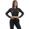 Nebbia DÁMSKY CROP TOP S DLOUHÝM RUKÁVEM INTENSE PERFORM 839 Black