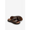 Pohodlné pánske papuče so suchým zipsom Inblu tmavohnedé 44