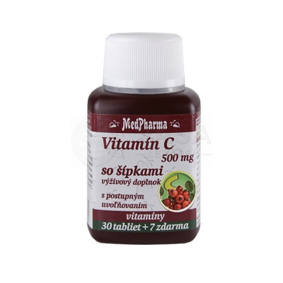 MedPharma Vitamín C 500 mg so šípkami s postup.uvoľňovaním 37 tabliet