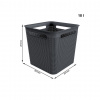 Úložný box s rúčkami BRISEN 18 l, 29 x 29 x 29 cm, čierny S vekom / Bez veka: Bez veka