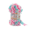 Alize Puffy Fine color 6377 Ružová, azúrová