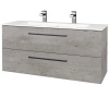 Dreja Umývadlova skrinka GIO SZZ2 120 - D01 Betón / Úchytka T06 / D01 Betón
