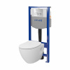Cersanit Moduo, System50 MECH podomietkový rám + závesná wc misa Moduo Plus CleanOn + chrómové tlačidlo MOVI II, S701-769