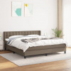 vidaXL Posteľný rám boxspring s matracom sivohned 160x200 cm látka - Šedohnedá - 18507-160079